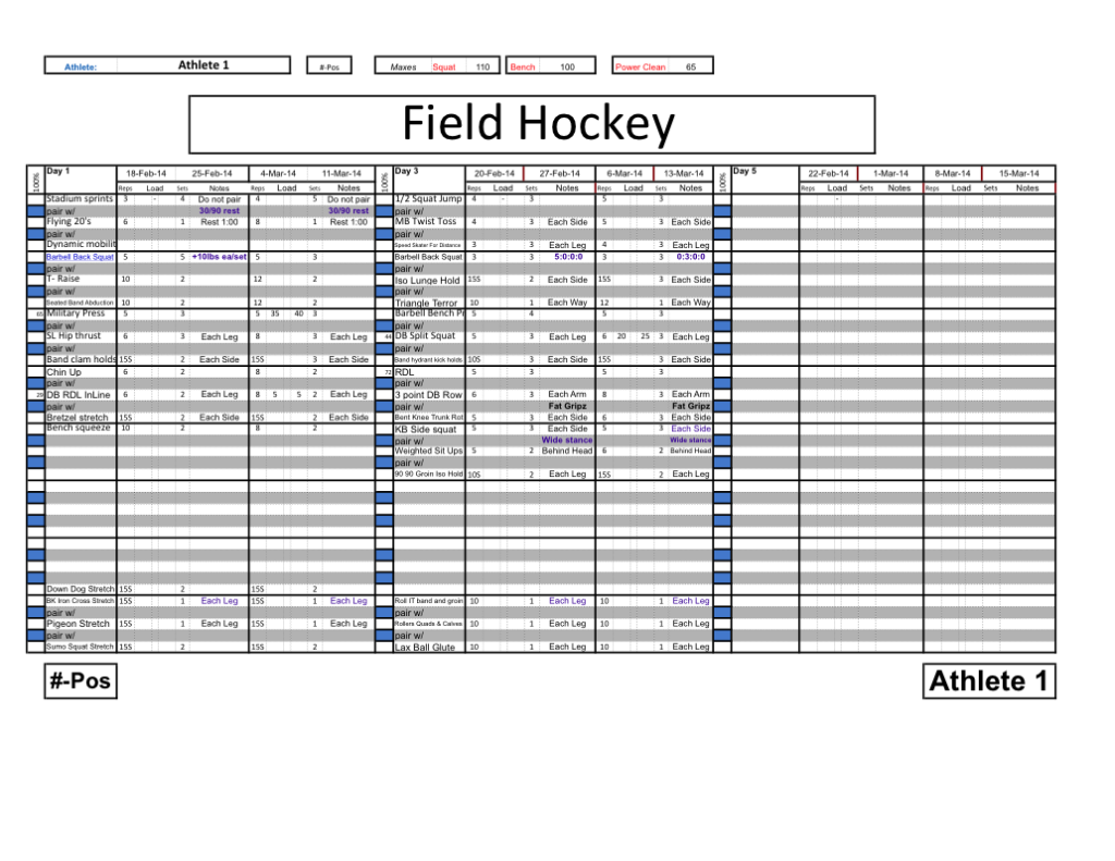 Off Season Field Hockey Training CVASPS
